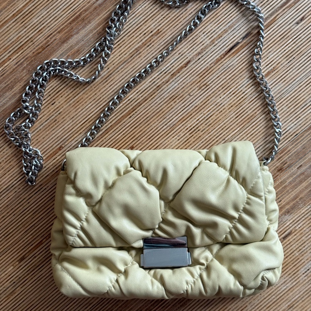 3 for $60 | Elegant Cream Quilted Chain Bag